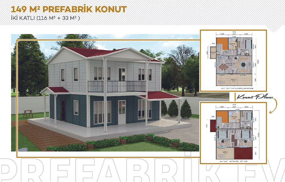 Tek ve İki Katlı Prefabrik Projemiz