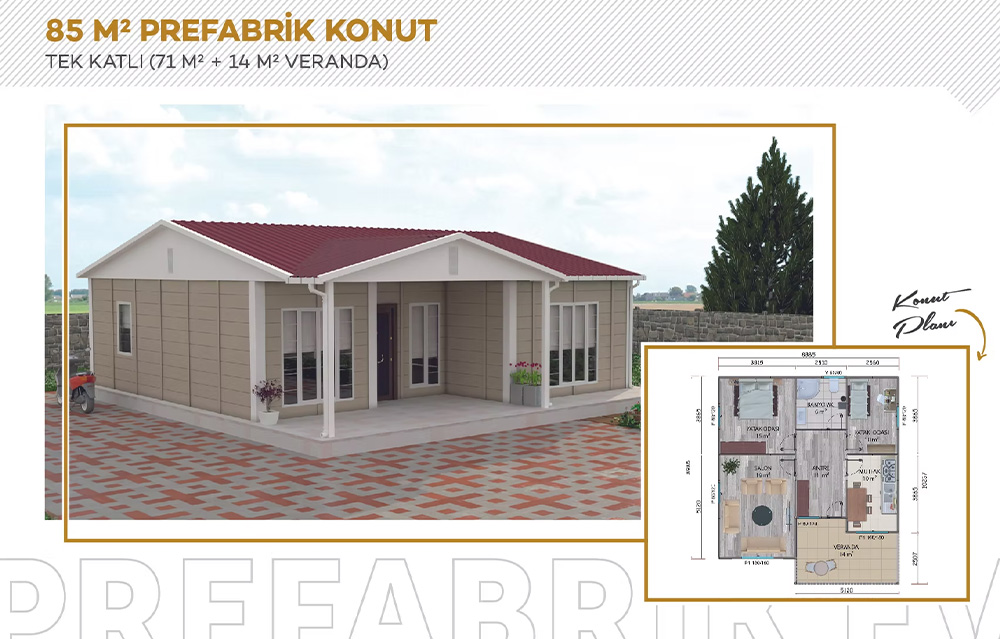 Tek ve İki Katlı Prefabrik Projemiz