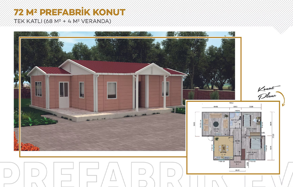 Tek Katlı Prefabrik Konut