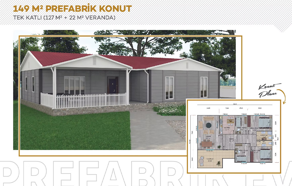 Tek Katlı Prefabrik Konut