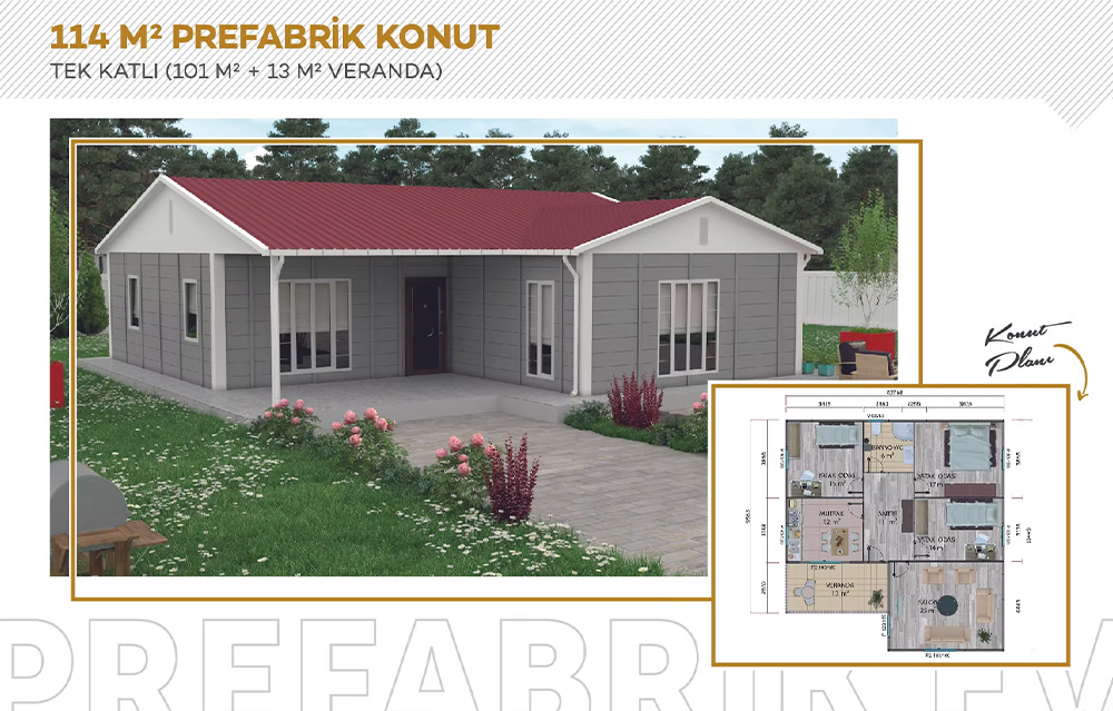 Tek Katlı Prefabrik Konut