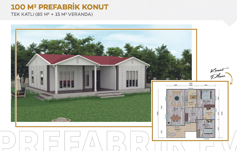 Tek Katlı Prefabrik Konut