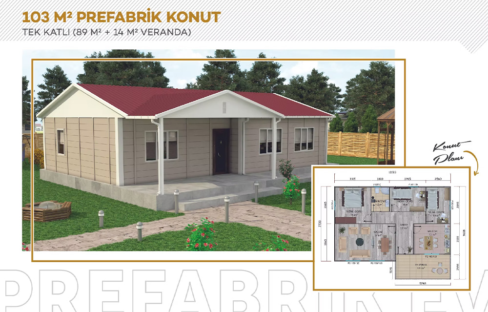Tek Katlı Prefabrik Konut