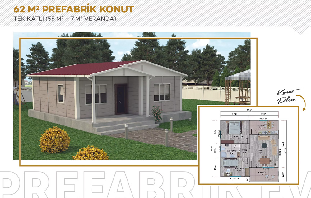 Tek ve İki Katlı Prefabrik Projemiz